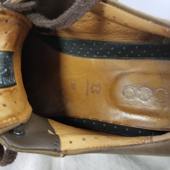 ECCO FUSION SEAWALKER MEN BROWN LEATHER OXFORDS LACES SHOES SIZE 45/11 - Picture 8 of 11